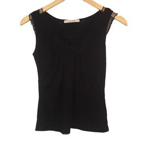 Free People little black top with lace